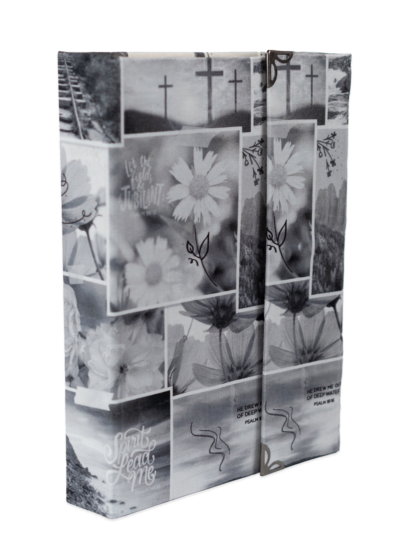 Biblia handmade, model 89, marime medie, inchidere cu clapeta, coperta tare textila, margini aurii, index, cuv. lui Isus cu rosu [SI 057 HM]