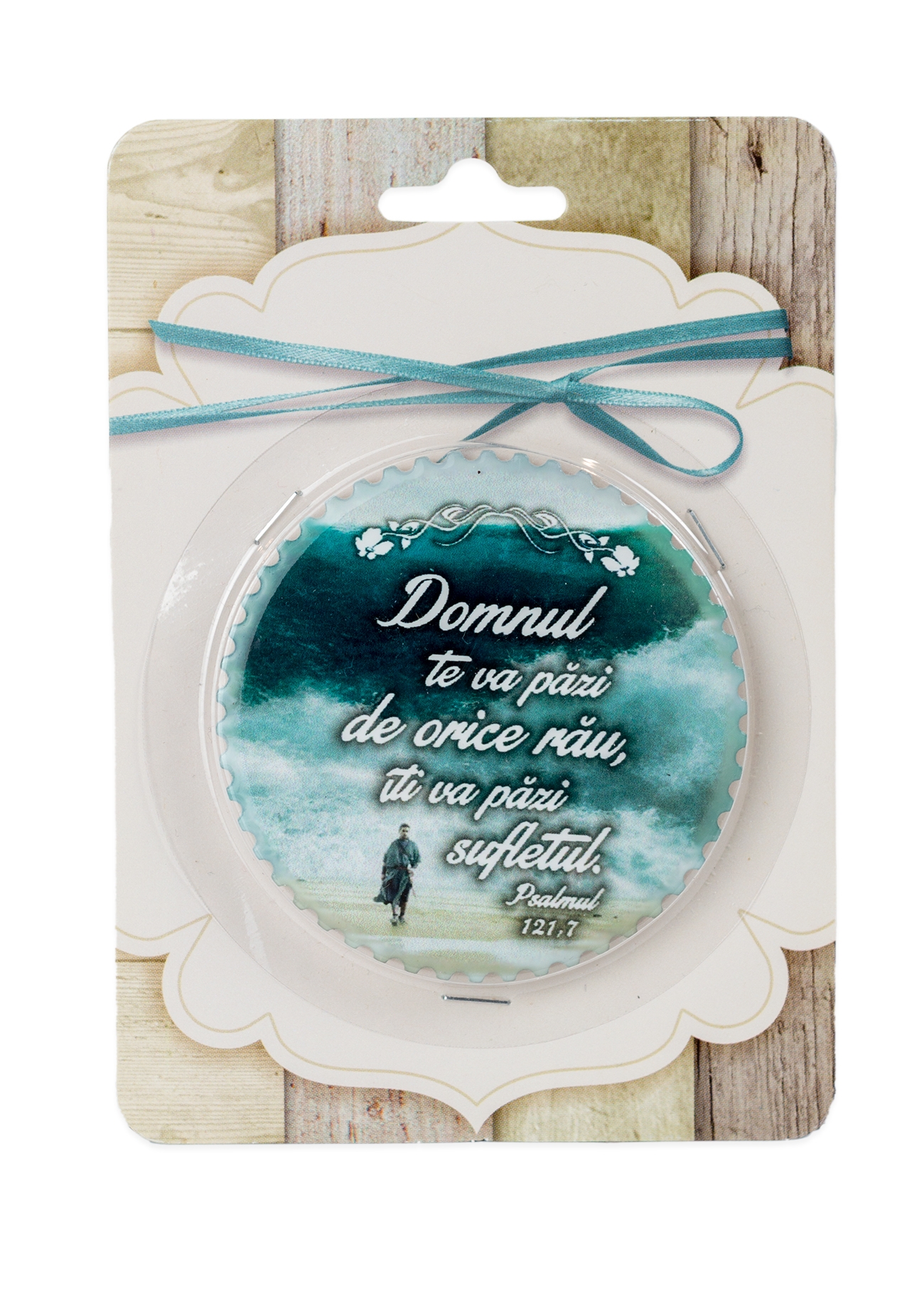 Magnet ceramic cu mesaj creștin - Domnul te va păzi (Ps. 121:7)