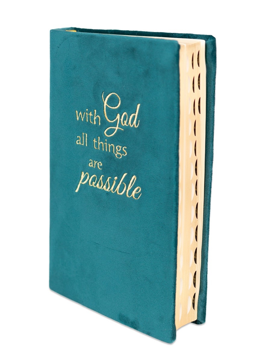 Biblia handmade, marime mare, coperta textila, margini aurii, index, cuv. lui Isus cu rosu, model 3 [SI 073 HM]