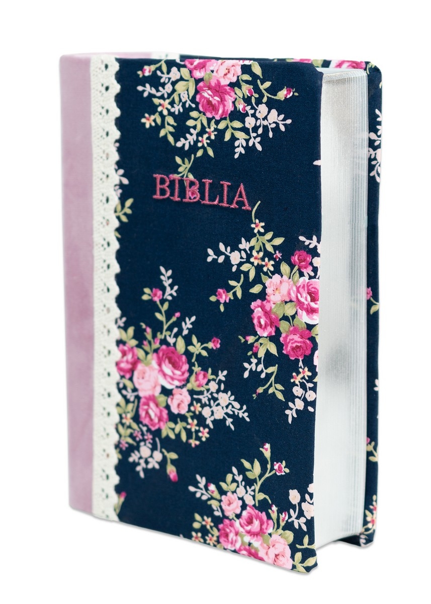 Biblia de studiu pentru femei, marime medie, coperta textila, margini argintii, model 2 Biblia de studiu pentru femei, marime medie, coperta textila, margini argintii, model 2