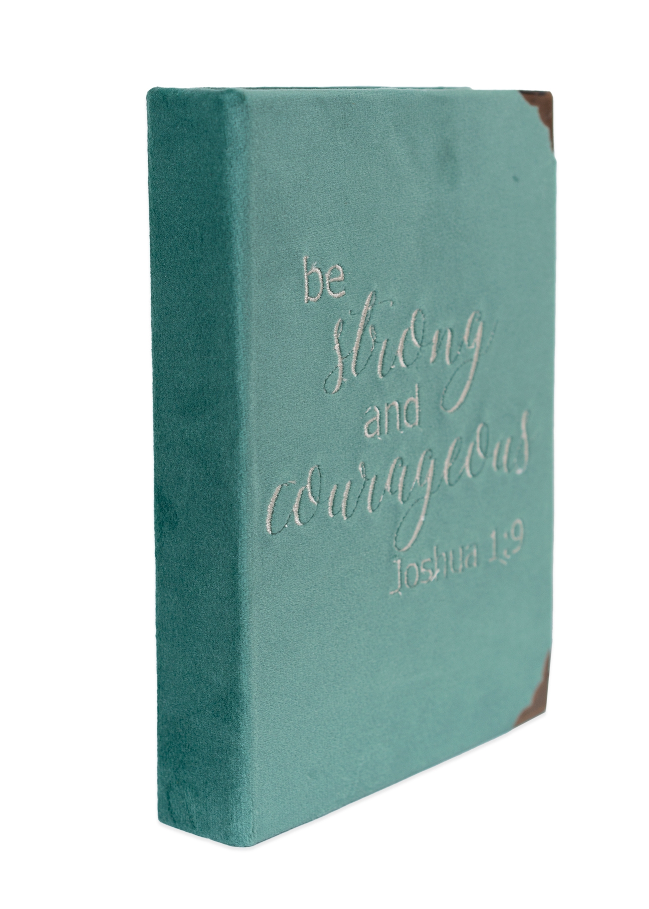 Biblia handmade, model 107, marime medie, coperta tare textila, margini aurii, index, cuv. lui Isus cu rosu [SI 057 HM]