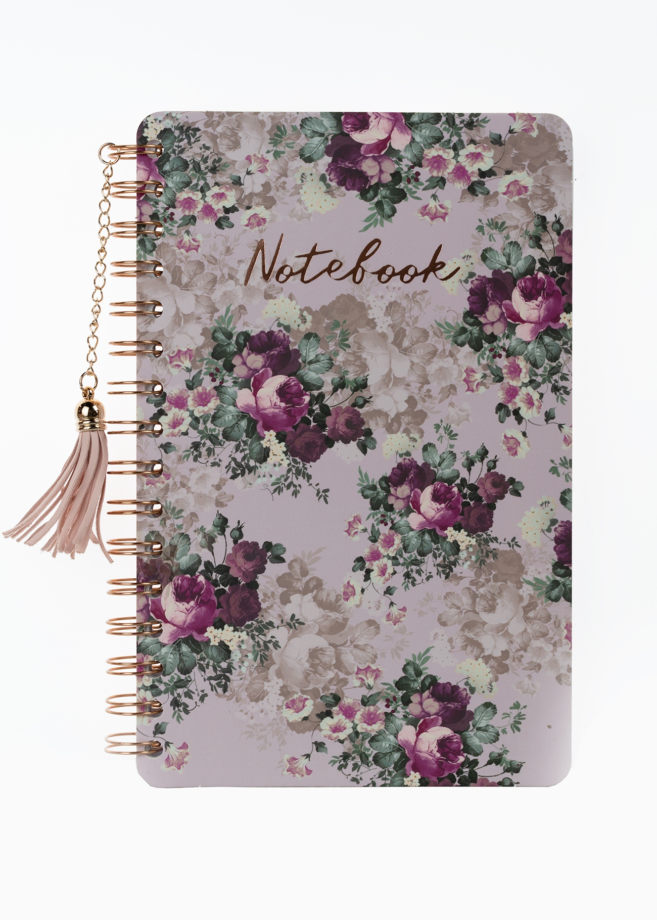 Carnețel A5 cu spirală, roz cu flori Carnețel A5 cu spirală, roz cu flori