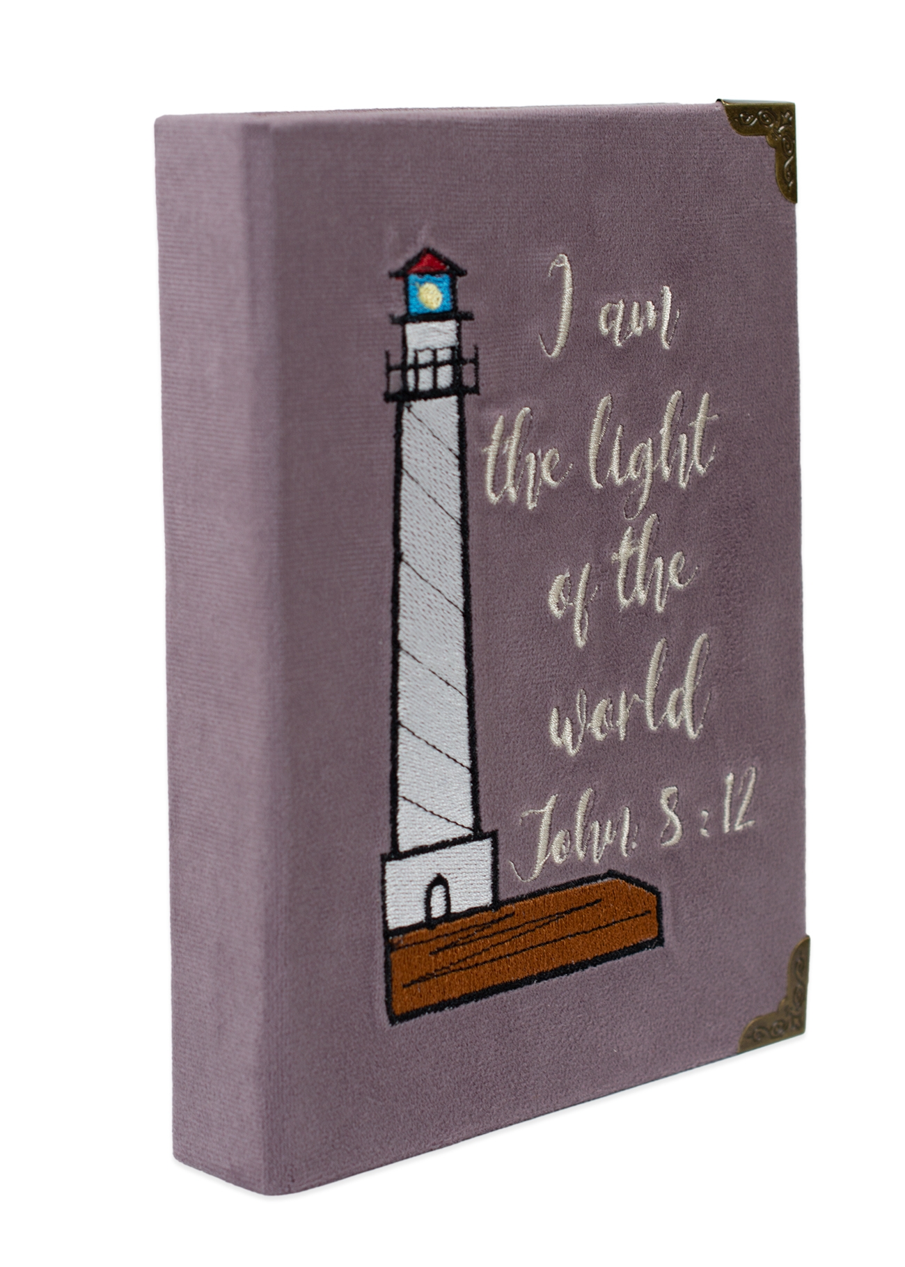 Biblia handmade, model 111, marime medie, coperta tare textila, model broderie, margini aurii, index, cuv. lui Isus cu rosu [SI 057 HM]