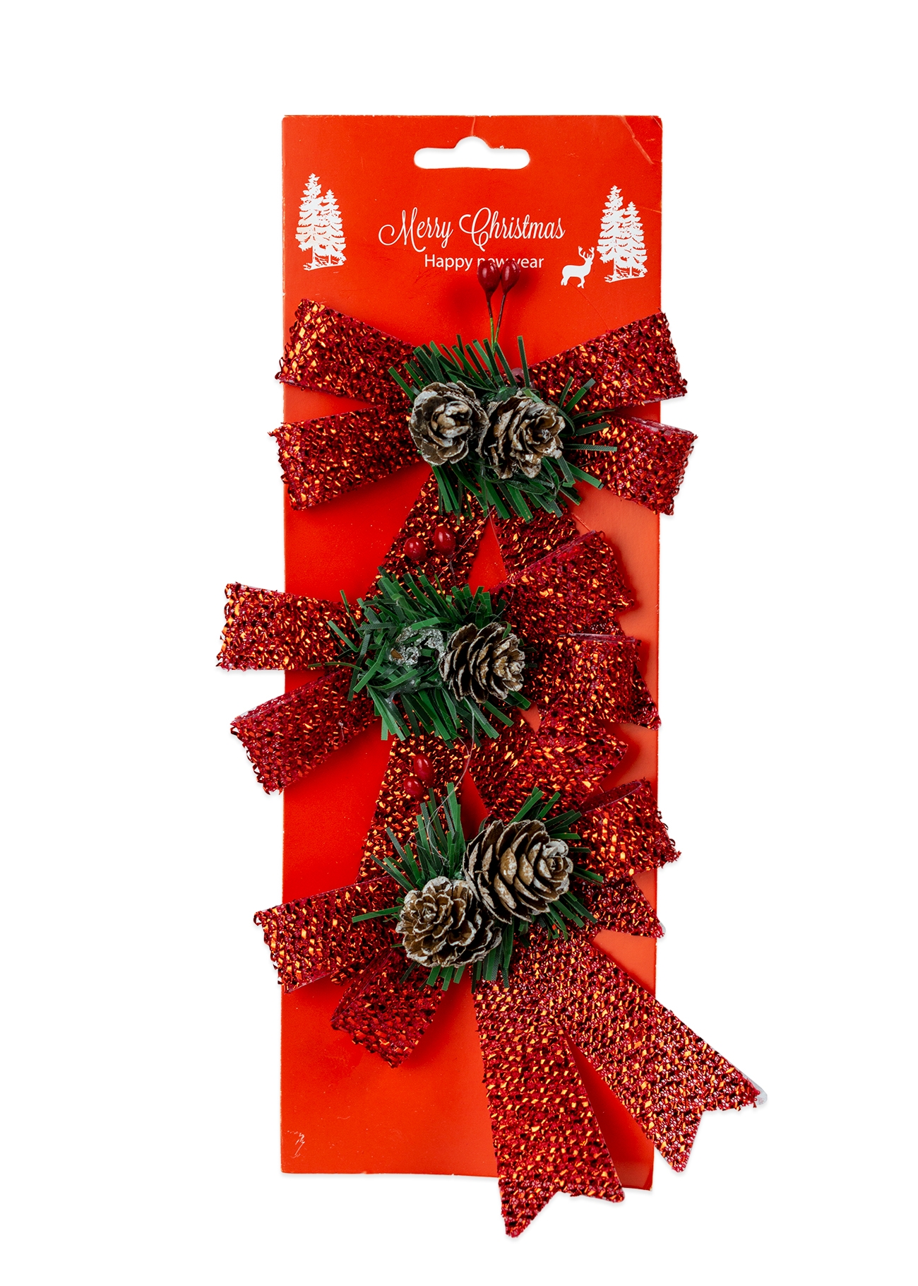 Fundite decorative de craciun cu sclipici (3buc) Fundite decorative de craciun cu sclipici (3buc)