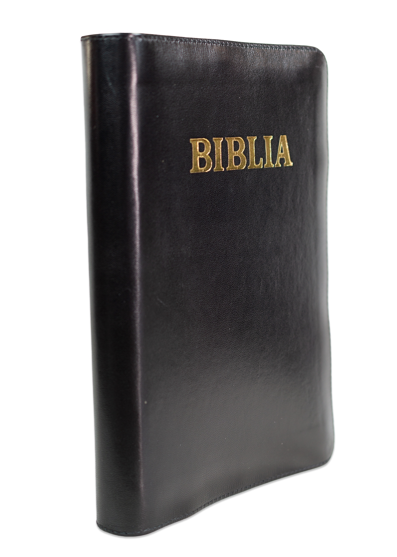 Biblia ucenicului, marime mare, coperta piele, fermoar, culoare neagra, margini aurii, trad. Cornilescu