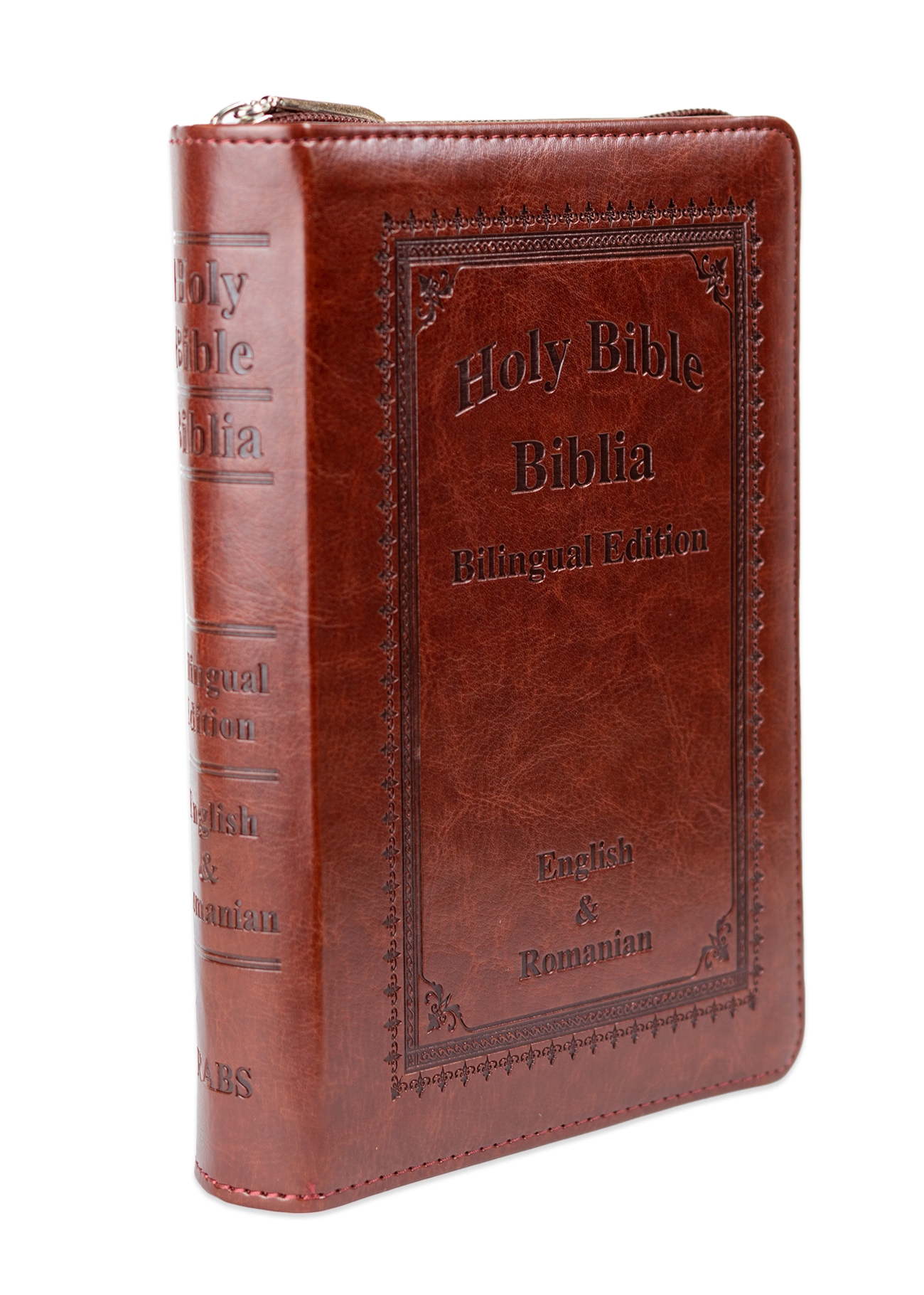 Biblia bilingva engleză-română, marime medie, piele ecologica, visinie, fermoar, index, margini aurii, cuv. lui Isus cu rosu Biblia bilingva engleză-română, marime medie, piele ecologica, visinie, fermoar, index, margini aurii, cuv. lui Isus cu rosu