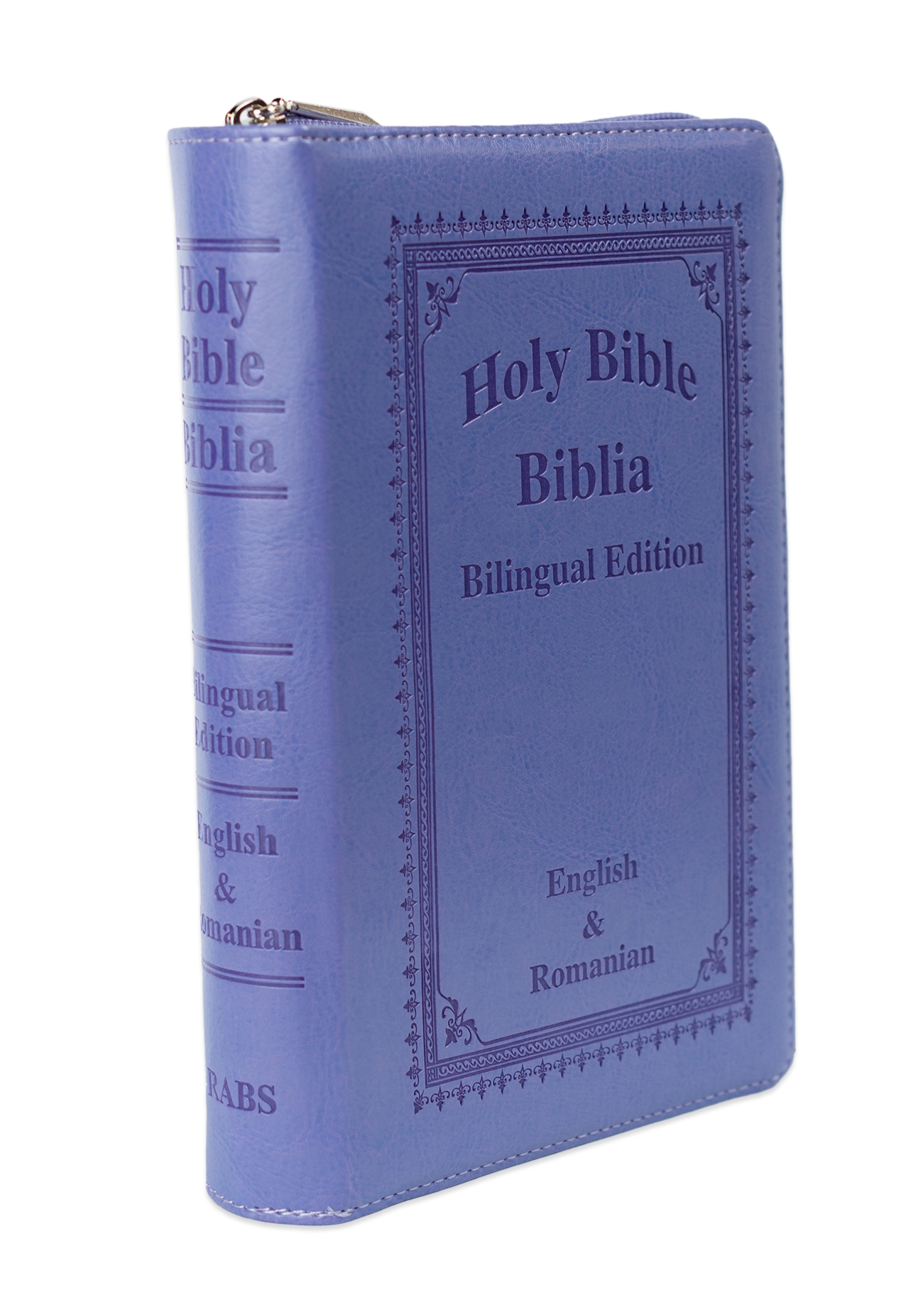 Biblia bilingva engleză-română, marime medie, piele ecologica, liliac, fermoar, index, margini aurii, cuv. lui Isus cu rosu Biblia bilingva engleză-română, marime medie, piele ecologica, liliac, fermoar, index, margini aurii, cuv. lui Isus cu rosu