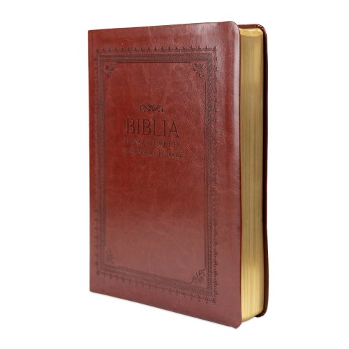 Biblia Planului Profetic mare - de lux, concordanta si explicatii, piele ecologica, visinie, margini aurii, cuv. lui Isus cu rosu