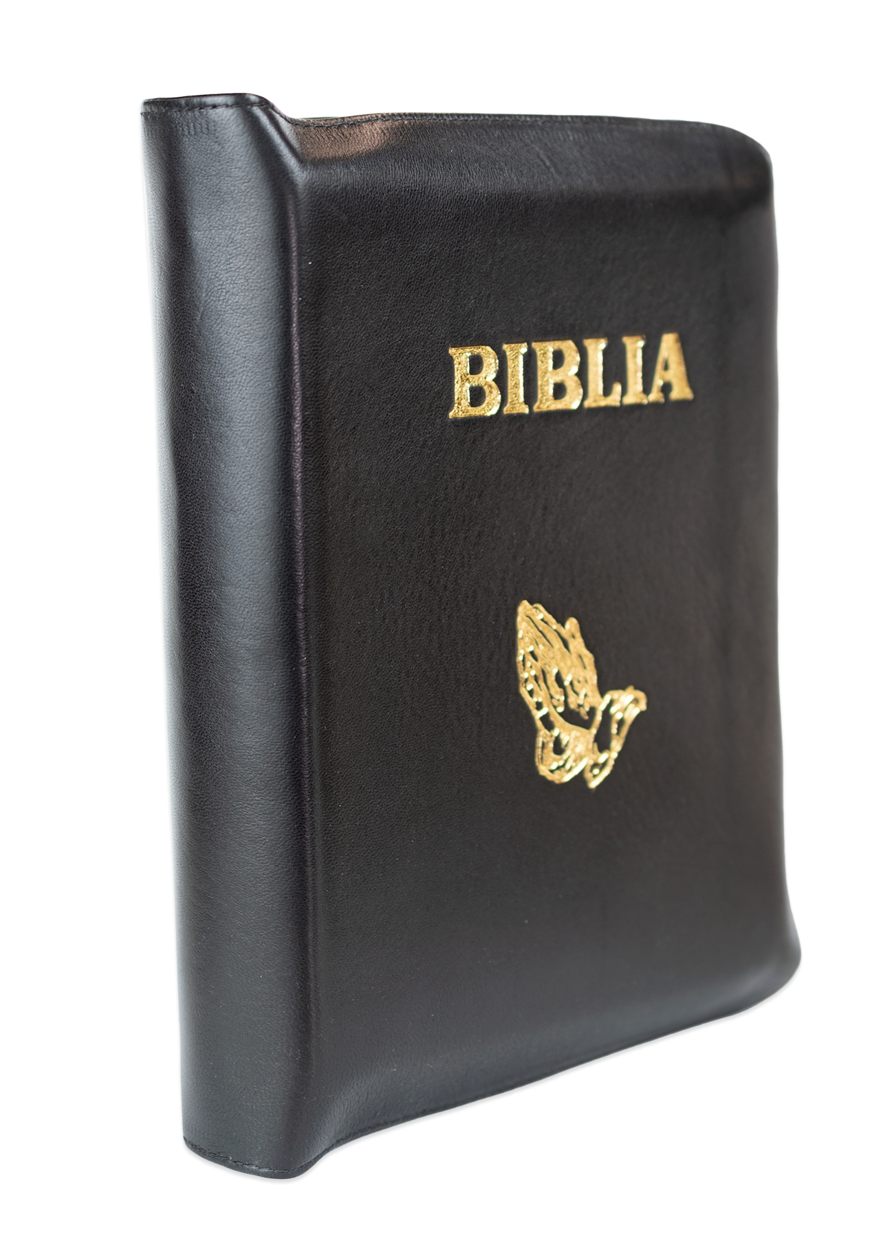 Biblia de studiu inductiv (trad. D. Cornilescu), piele naturala, neagra, fermoar, simbol maini in ruga Biblia de studiu inductiv (trad. D. Cornilescu), piele naturala, neagra, fermoar, simbol maini in ruga