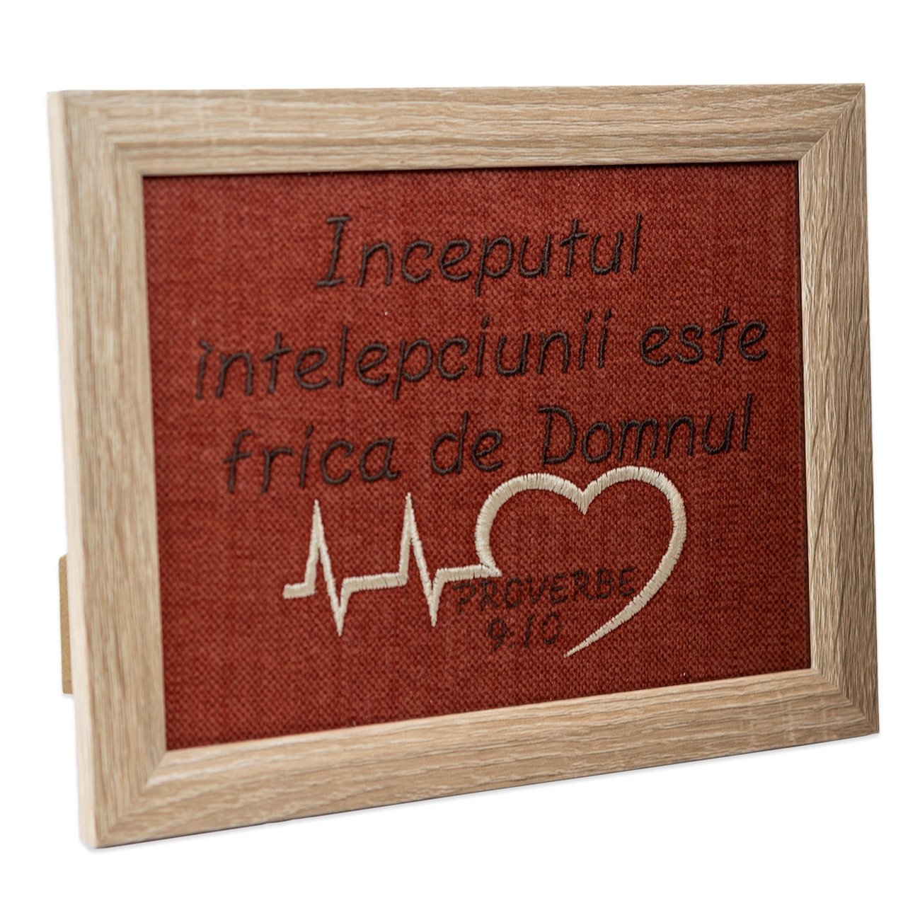 Tablou din material textil, brodat, cu mesaj crestin, 23 x 18 cm - "Inceputul intelepciunii este frica de Domnul" Tablou din material textil, brodat, cu mesaj crestin, 23 x 18 cm - "Inceputul intelepciunii este frica de Domnul"
