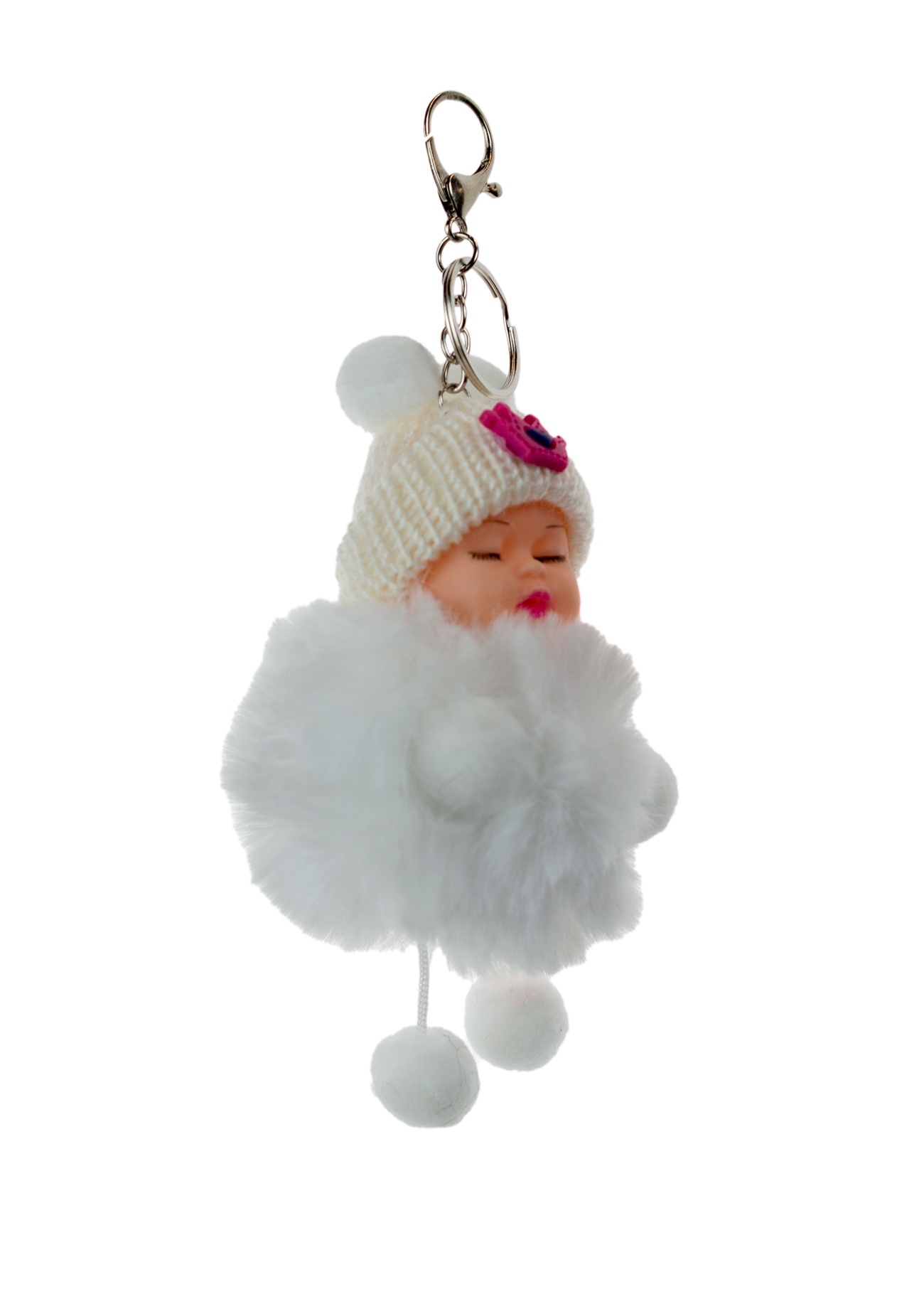 Breloc pufos - Copilas (alb) Breloc pufos - Copilas (alb)