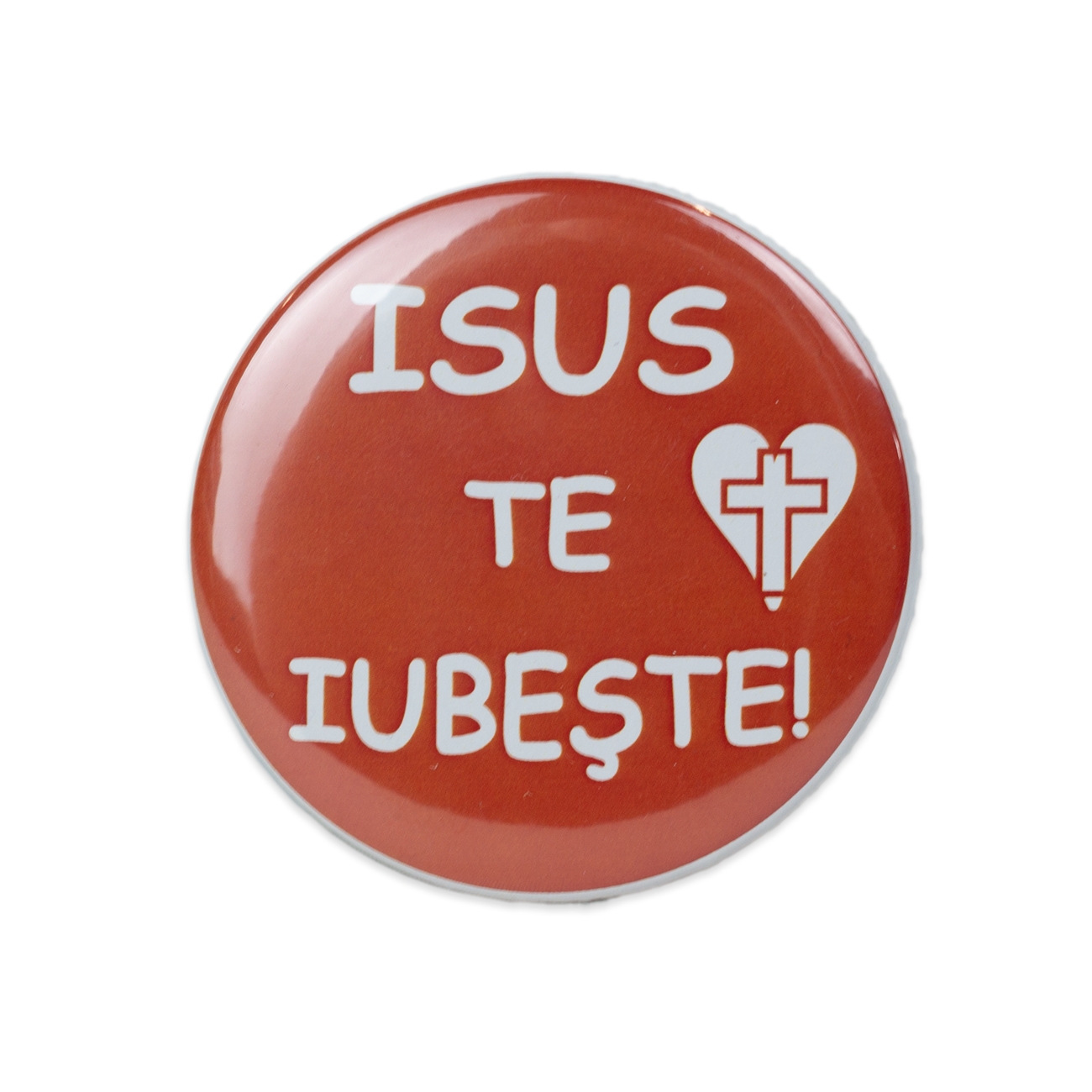 Insigna mesaj crestin - "Isus te iubește!" Insigna mesaj crestin - "Isus te iubește!"