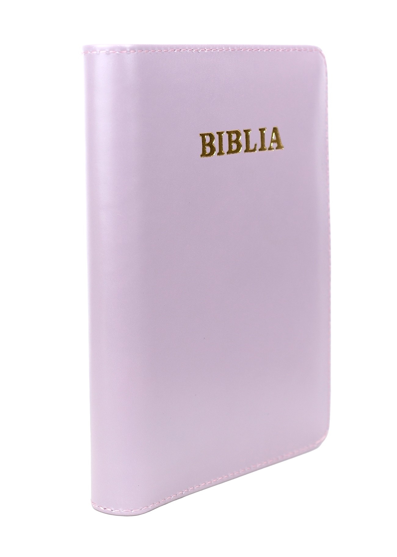 Biblia mica, coperta piele, culoare, mov, index, fermoar, margini aurii, cuv. lui Isus in rosu [047 PFI]