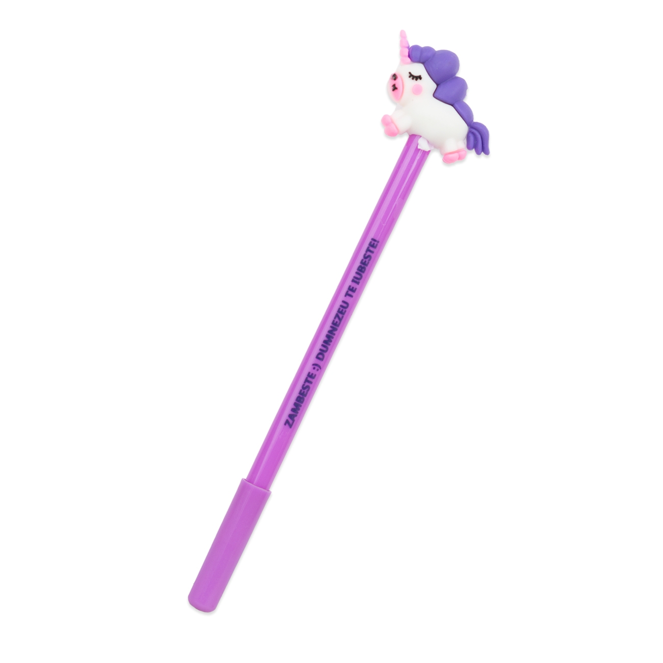 Pix cu gel, în capăt cu animăluțe, de diferite culori.  (mov închis) Pix cu gel, în capăt cu animăluțe, de diferite culori.  (mov închis)