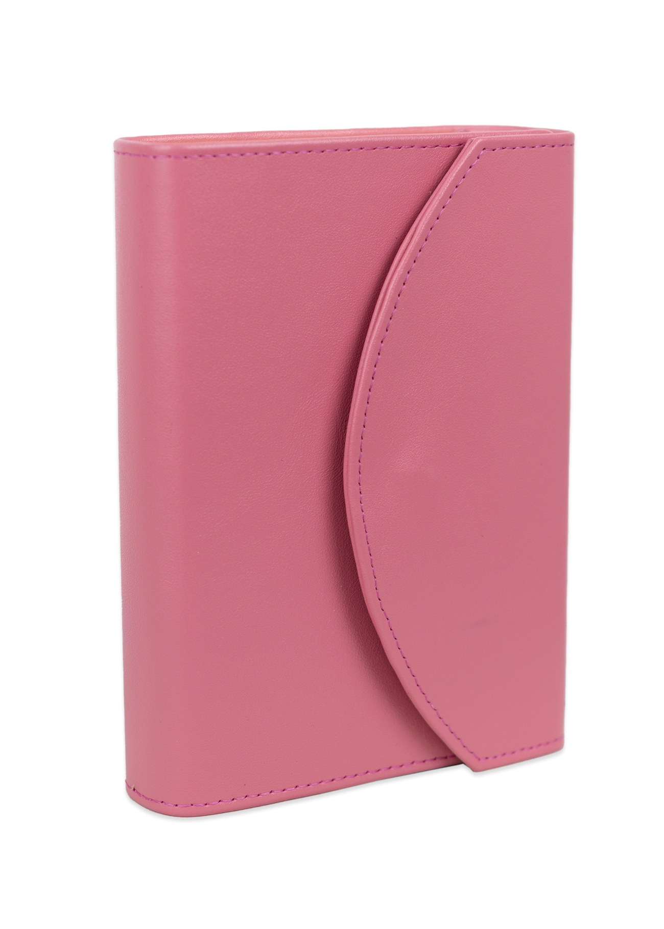 Biblia mica, din piele, roz, clapeta cu capsa, index, margini aurii, cuv. lui Isus in rosu [MAR 047 PCI]