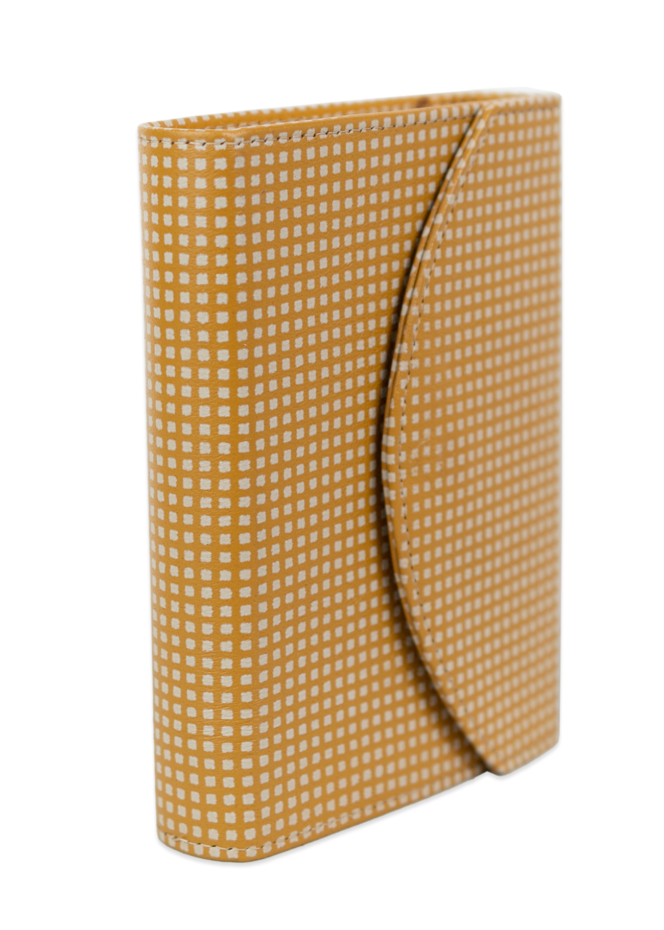 Biblia mica, din piele, maro cu crem, clapeta cu capsa, index, margini aurii, cuv. lui Isus in rosu [MAR 047 PCI]