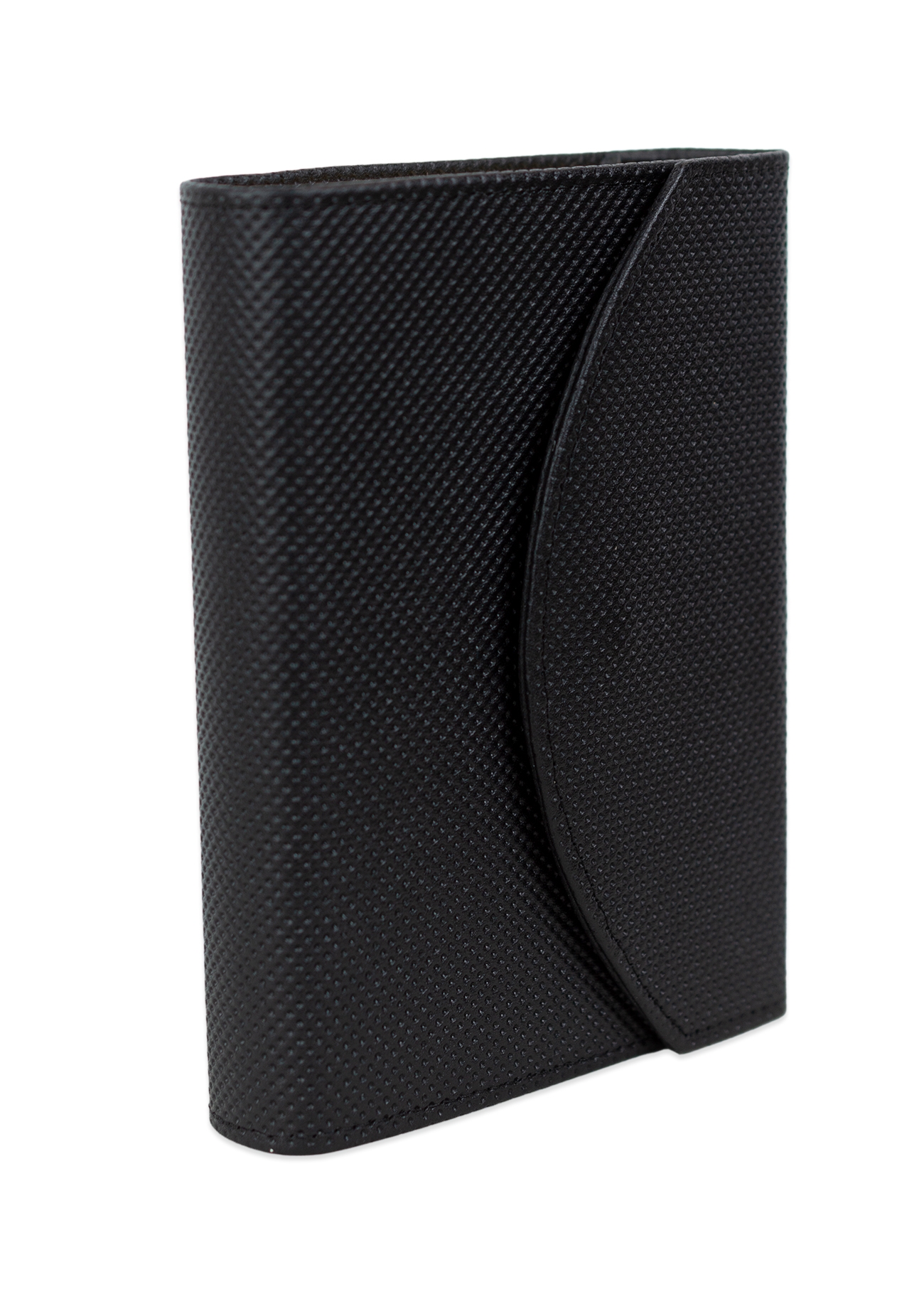 Biblia mica, din piele, neagră texturată, clapeta cu capsa, index, margini aurii, cuv. lui Isus in rosu [MAR 047 PCI]