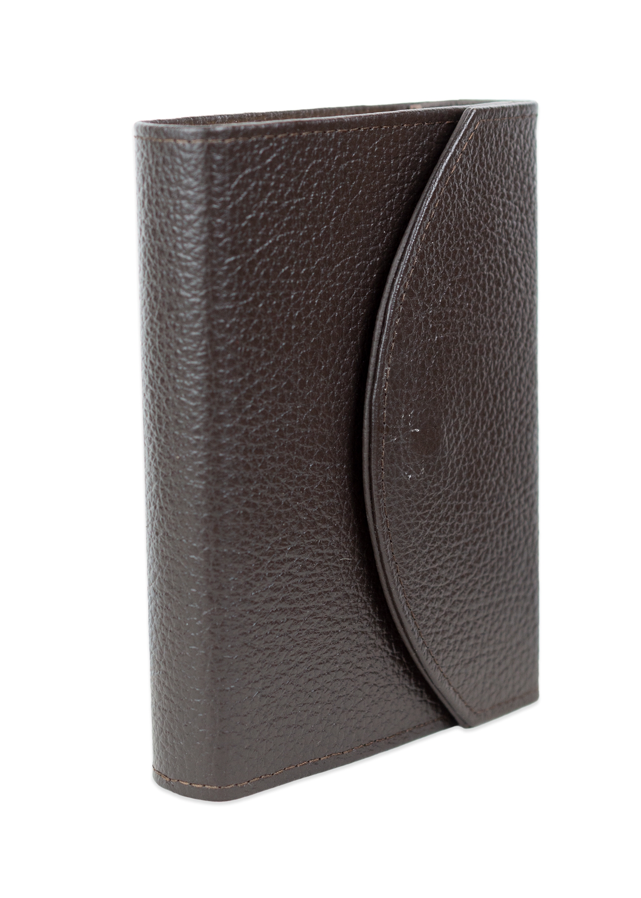 Biblia mica, din piele, maro închis, clapeta cu capsa, index, margini aurii, cuv. lui Isus in rosu [MAR 047 PCI]