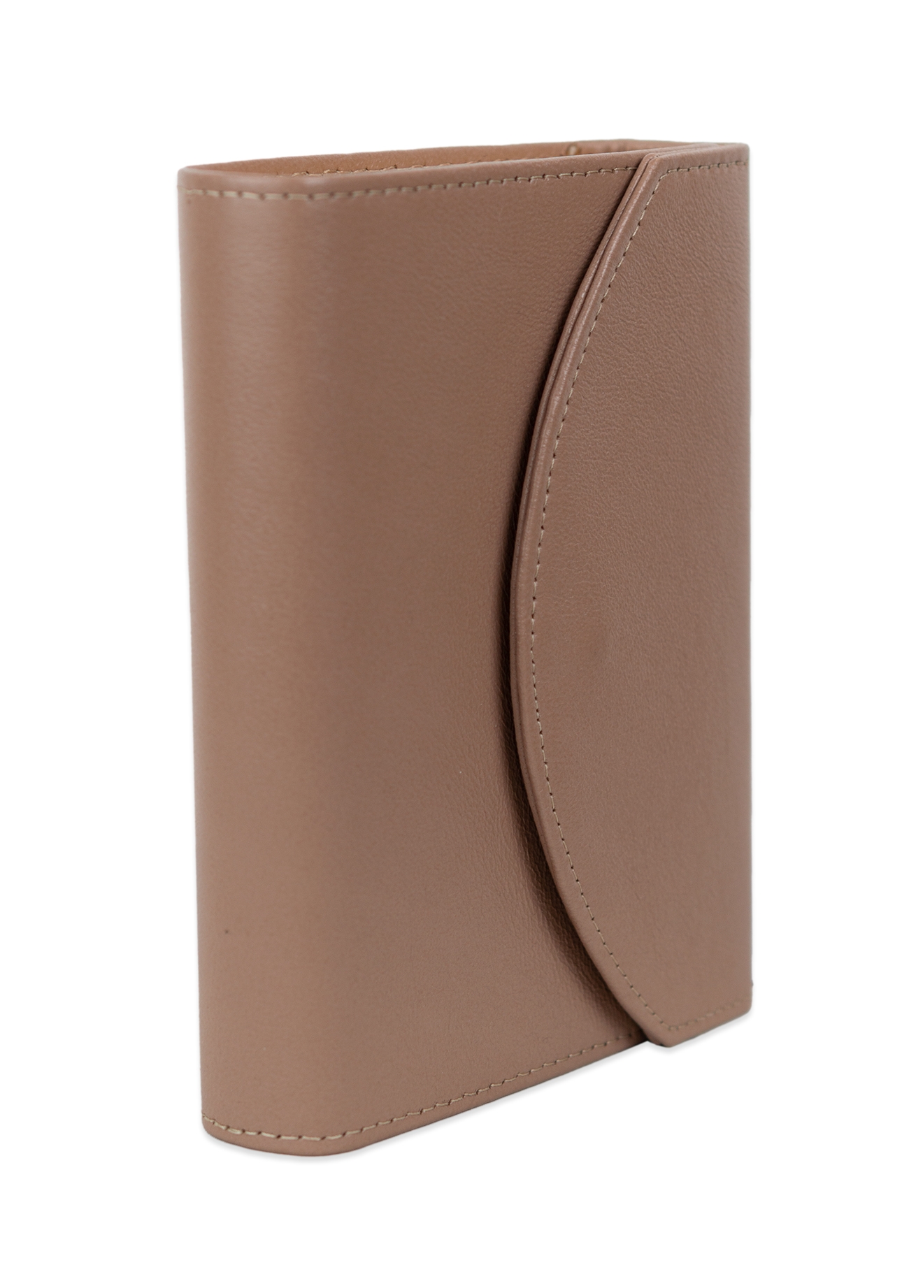 Biblia mica, din piele, bej, clapeta cu capsa, index, margini aurii, cuv. lui Isus in rosu [MAR 047 PCI]