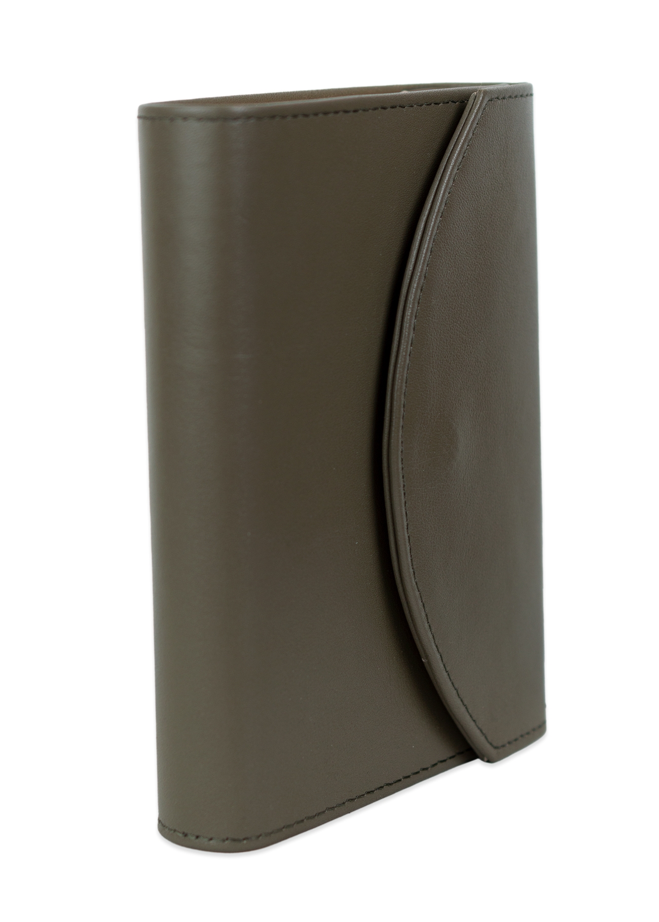 Biblia mica, din piele, kaki, clapeta cu capsa, index, margini aurii, cuv. lui Isus in rosu [MAR 047 PCI]