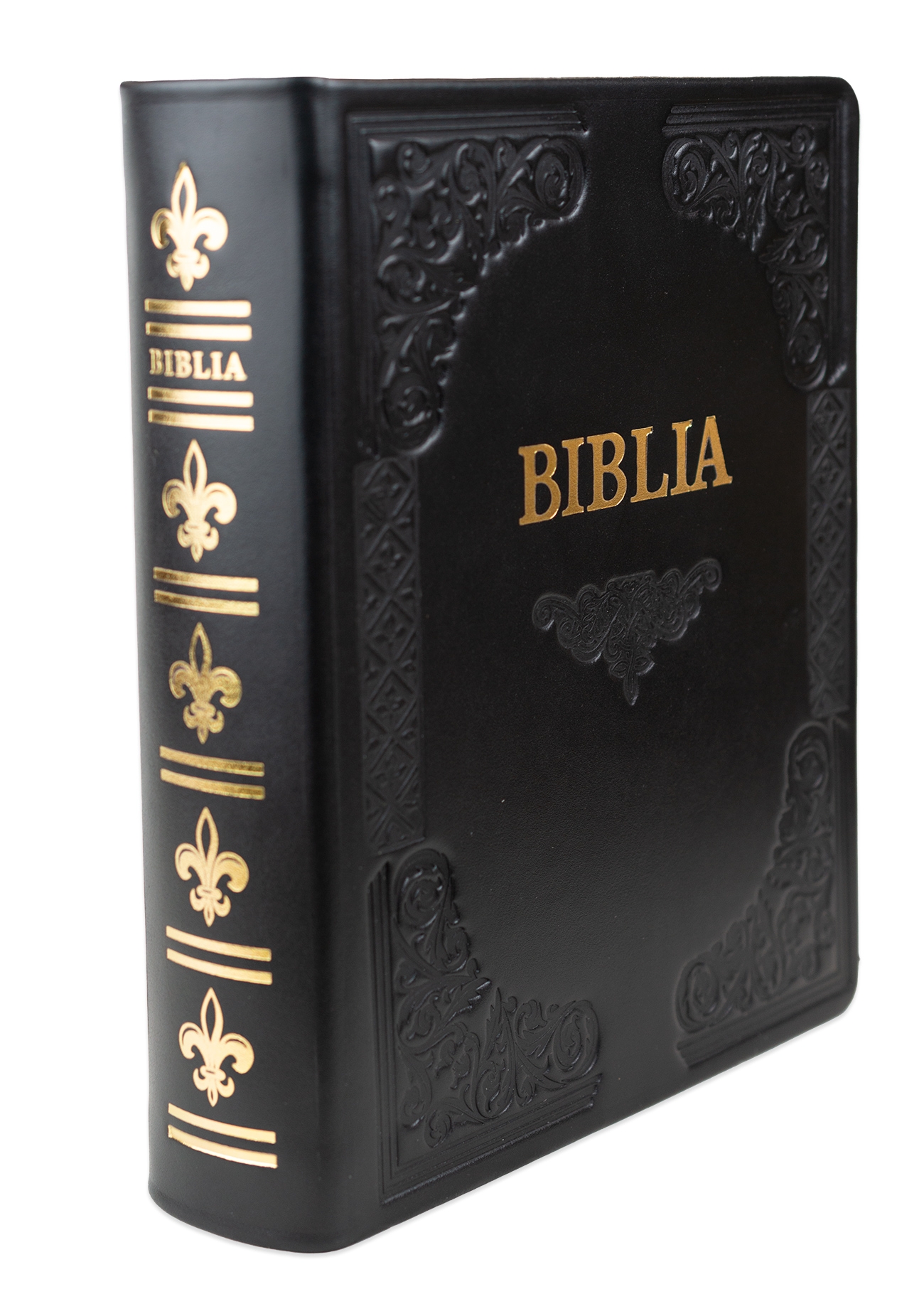 Biblia de studiu inductiv (trad. D. Cornilescu), piele naturala handmade, neagră, margini aurii Biblia de studiu inductiv (trad. D. Cornilescu), piele naturala handmade, neagră, margini aurii