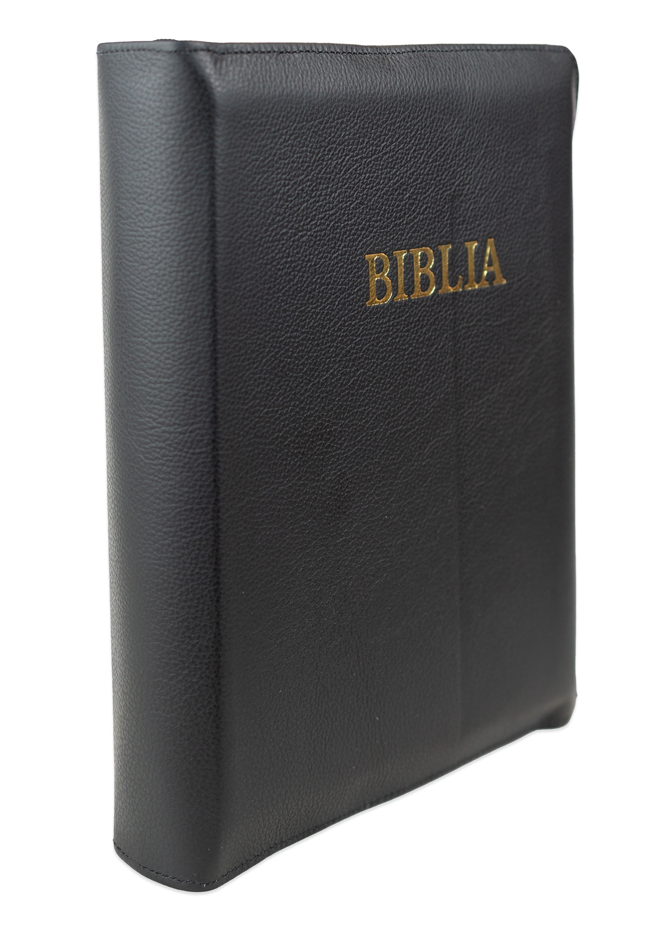 Biblia de studiu inductiv (trad. D. Cornilescu), piele naturala, neagra, fermoar, margini aurii