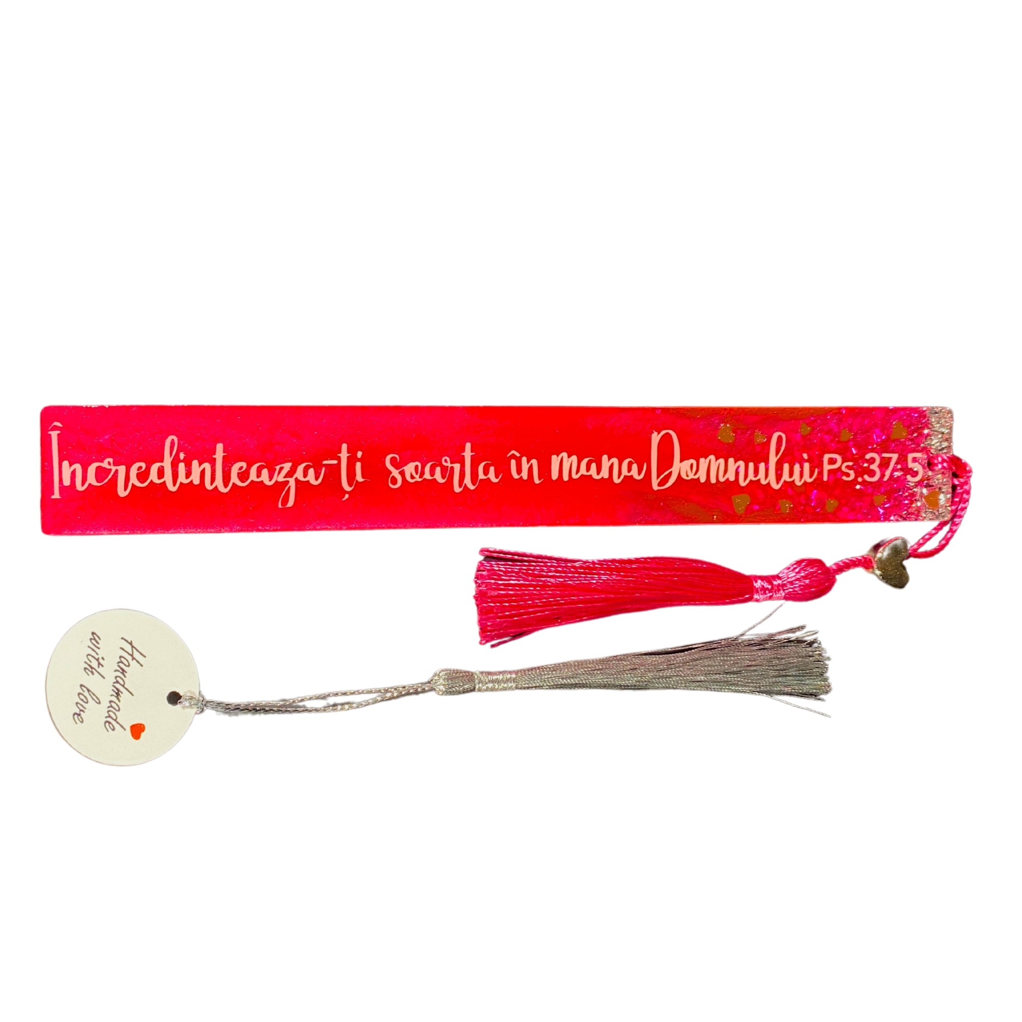 Semn de carte din rășină de înaltă calitate, handmade, în cutie cartonata - "Încredințează-ți soarta în mâna Domnului" - Psalmul 37:5 Semn de carte din rășină de înaltă calitate, handmade, în cutie cartonata - "Încredințează-ți soarta în mâna Domnului" - Psalmul 37:5