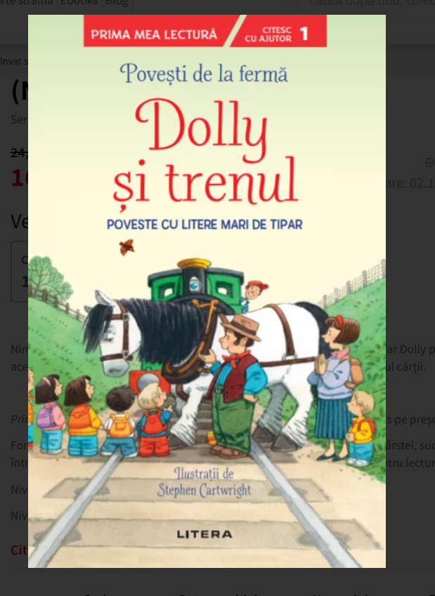 Povesti de la ferma Dolly si trenul - Poveste cu litere mari de tipar Povesti de la ferma Dolly si trenul - Poveste cu litere mari de tipar