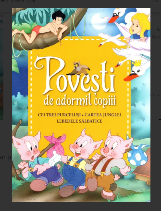 Povesti de adormit copiii - Cei trei purcelusi, Cartea junglei, Lebedele salbatice