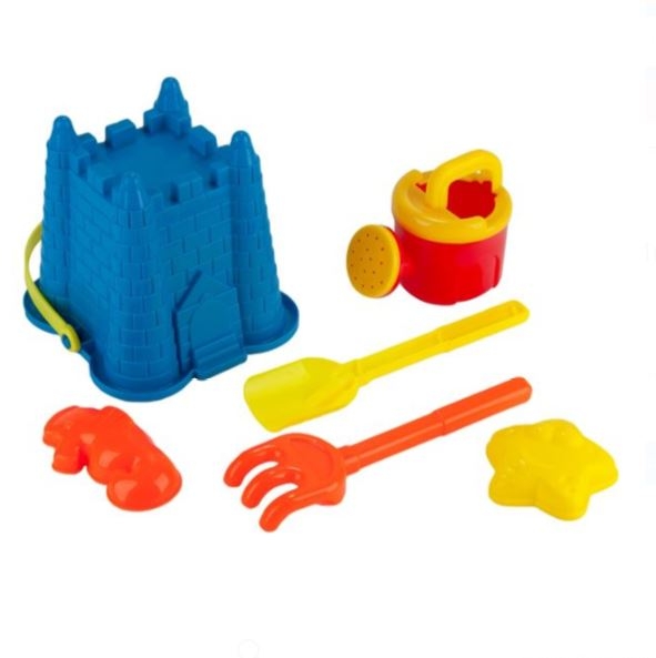 Set jucarii pentru nisip - Galeata albastra + 5 accesorii (16x16x16cm) Set jucarii pentru nisip - Galeata albastra + 5 accesorii (16x16x16cm)