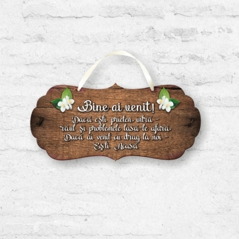 Tablou  decor  (25.5x11cm) -  Bine ai venit Tablou  decor  (25.5x11cm) -  Bine ai venit