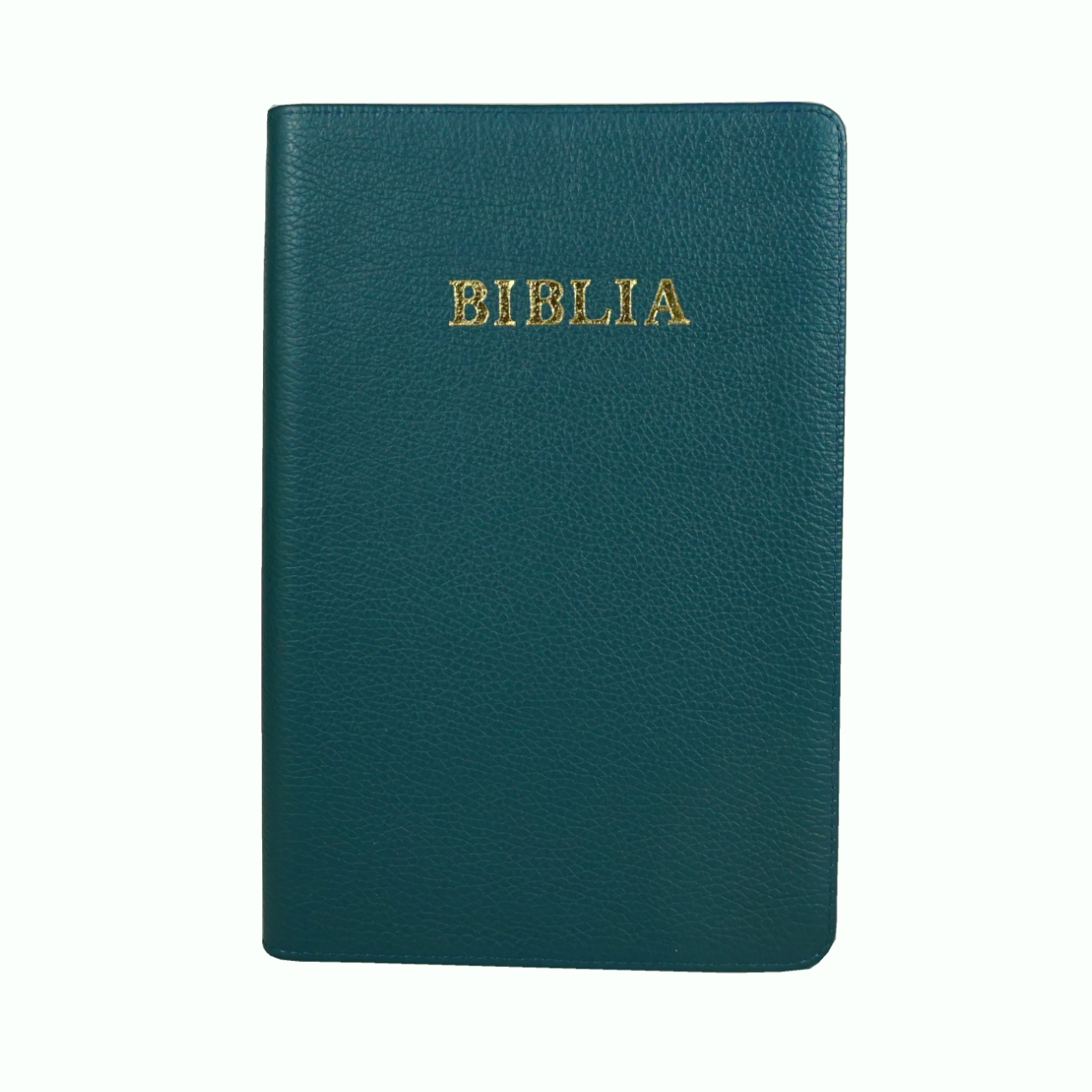 Biblia mica, coperta piele, culoare, verde turcoaz, index, fermoar, margini aurii, cuv. lui Isus in rosu [047 PFI]