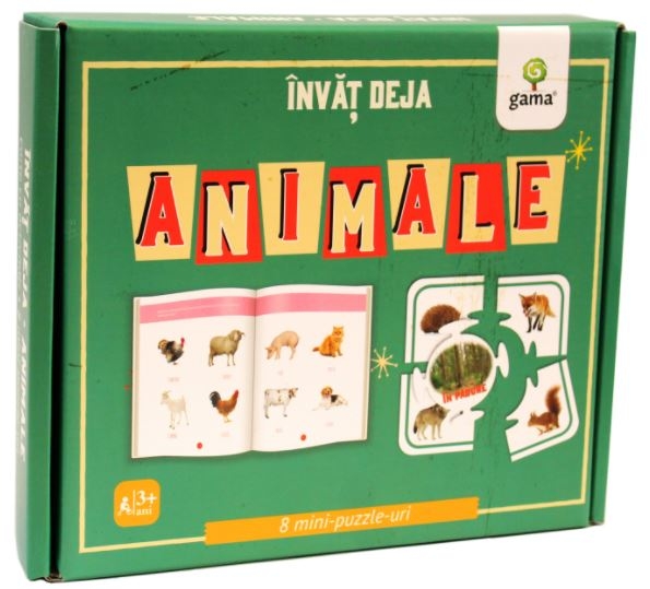 Invat deja animale - Carte + 8 Mini puzzle-uri (3-5 ani) Invat deja animale - Carte + 8 Mini puzzle-uri (3-5 ani)