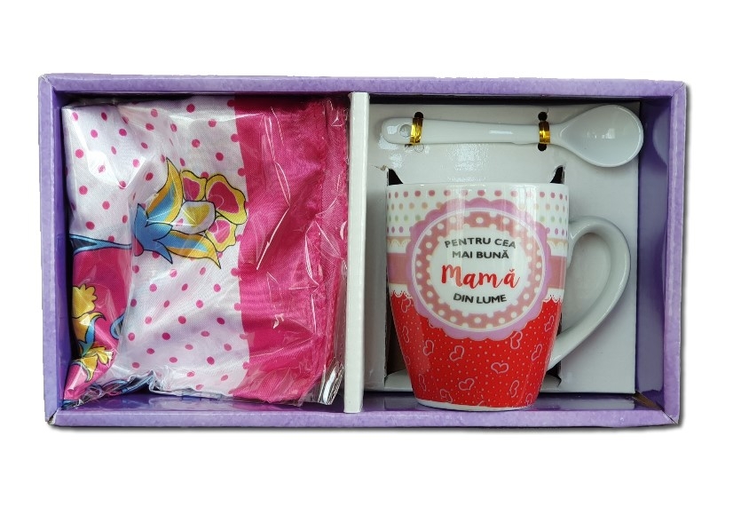 Set cana cu lingurita si esarfa - mama Set cana cu lingurita si esarfa - mama
