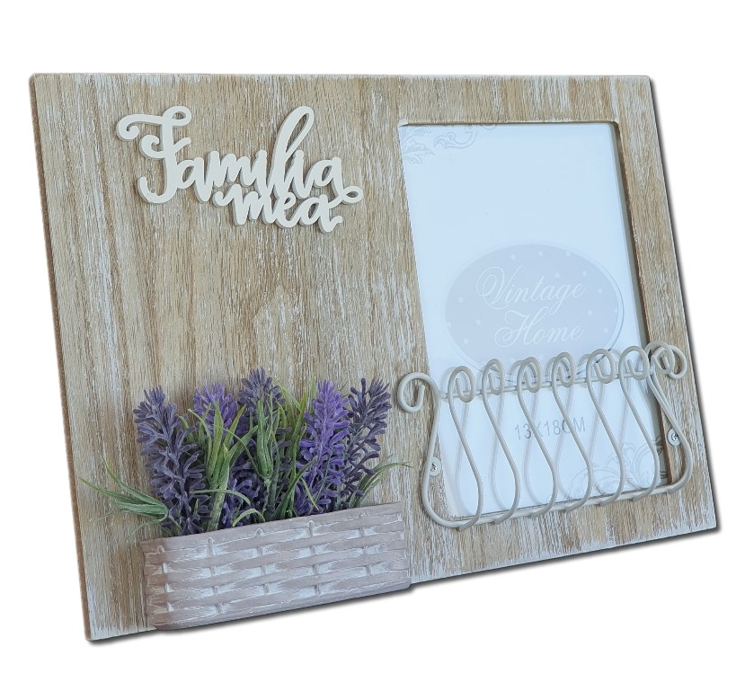 Rama foto cu lavanda si grilaj - Familia mea (13x18) Rama foto cu lavanda si grilaj - Familia mea (13x18)