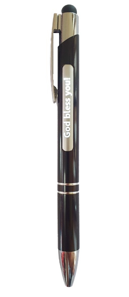 Pix aluminiu negru cu lumina - God bless you! Pix aluminiu negru cu lumina - God bless you!