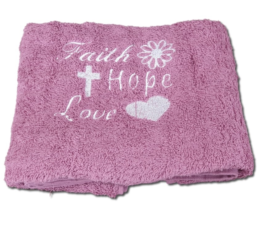 Prosop brodat - Faith, Hope, Love (purpuriu) Prosop brodat - Faith, Hope, Love (purpuriu)