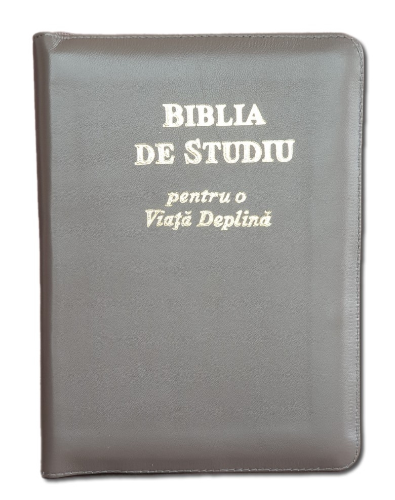 Biblia de studiu pentru o viata deplina, cu concordanta si explicatiii, fermoar, culoare maro pamantiu, index, margini aurii Biblia de studiu pentru o viata deplina, cu concordanta si explicatiii, fermoar, culoare maro pamantiu, index, margini aurii