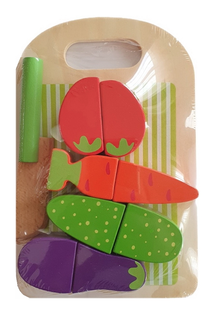 Jucarie din lemn - Tocator si legume (2+)