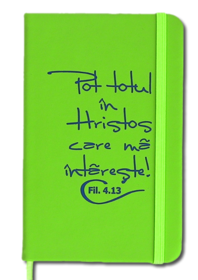 Carnetel A6 - Pot totul in Hristos! (verde deschis) Carnetel A6 - Pot totul in Hristos! (verde deschis)