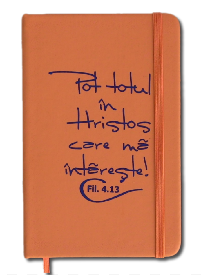 Carnetel A6 - Pot totul in Hristos! (portocaliu) Carnetel A6 - Pot totul in Hristos! (portocaliu)