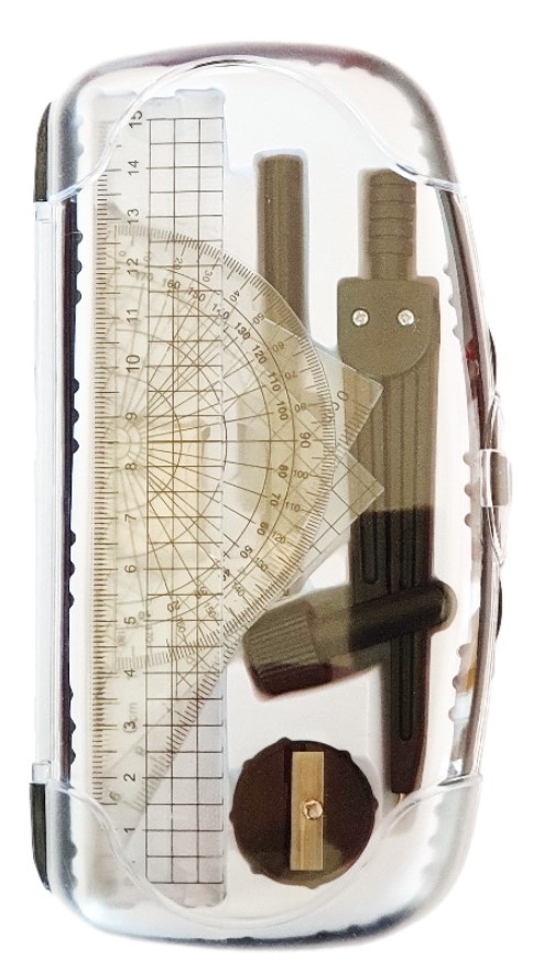 Trusa geometrie 8 piese, negru Trusa geometrie 8 piese, negru