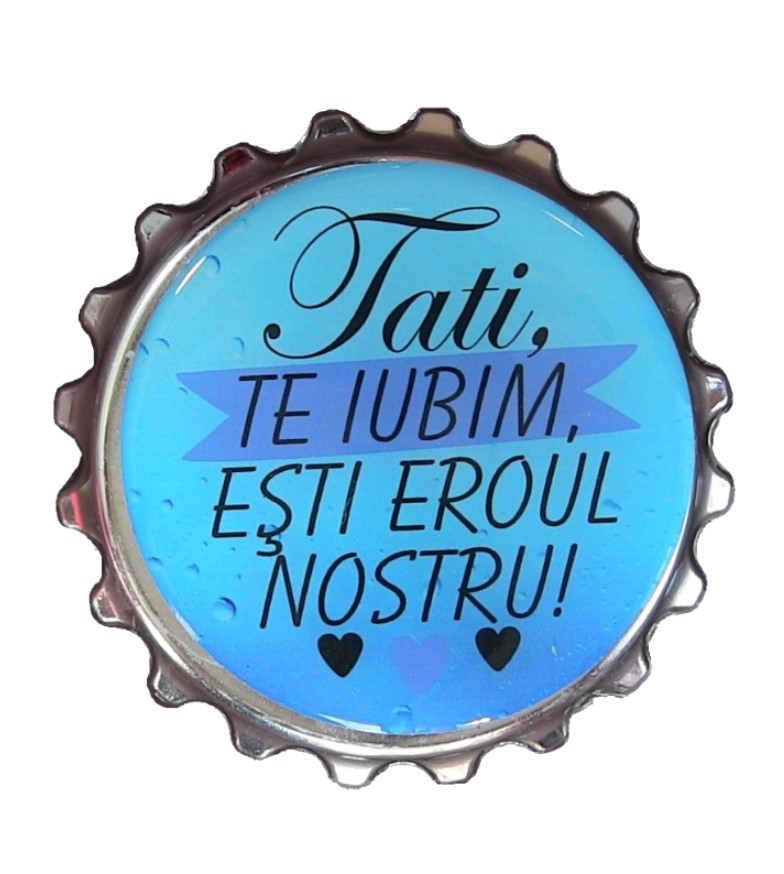 Desfacator personalizat sticla (8x8x2 cm) - TATI TE IUBIM Desfacator personalizat sticla (8x8x2 cm) - TATI TE IUBIM