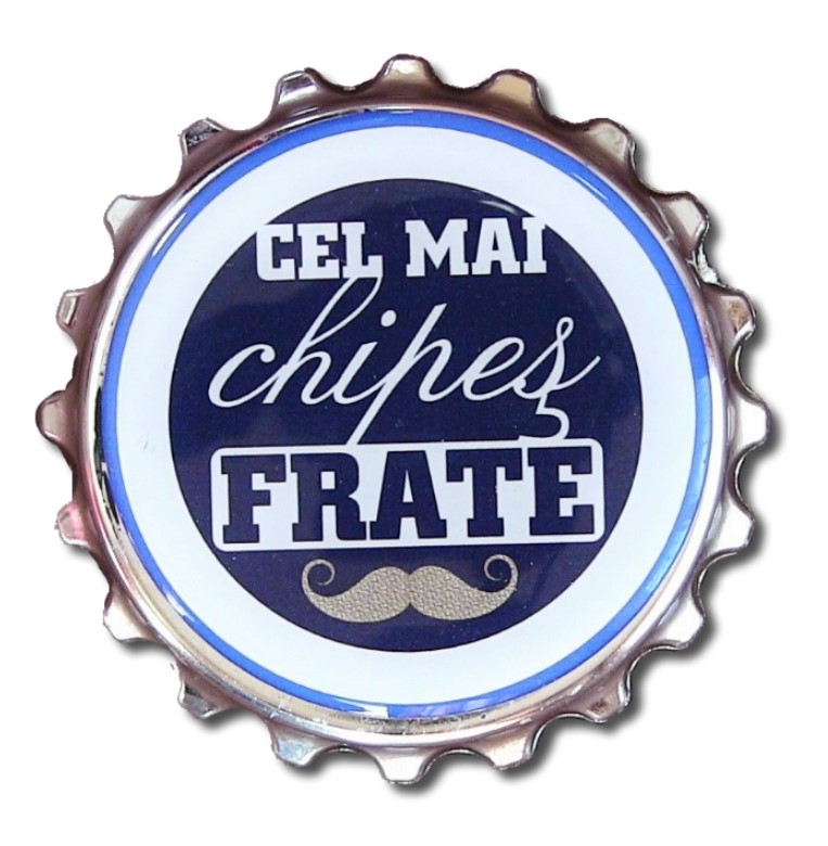 Desfacator personalizat sticla (8x8x2 cm) - CEL MAI CHIPES FRATE Desfacator personalizat sticla (8x8x2 cm) - CEL MAI CHIPES FRATE