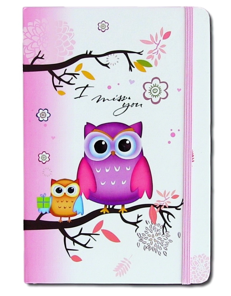 Caiet pentru femei - Bufnite, roz  (14 x 21 cm ) Caiet pentru femei - Bufnite, roz  (14 x 21 cm )