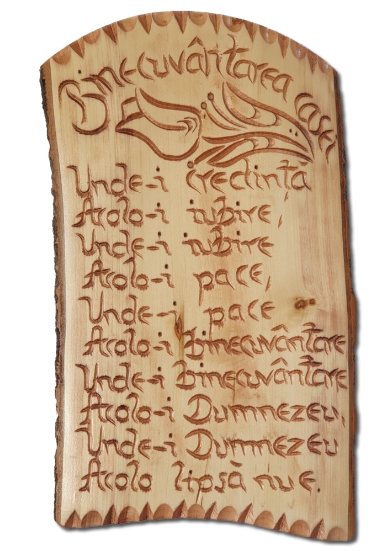 Aplica perete sculptata - Binecuvantarea casei (42x25cm) Aplica perete sculptata - Binecuvantarea casei (42x25cm)