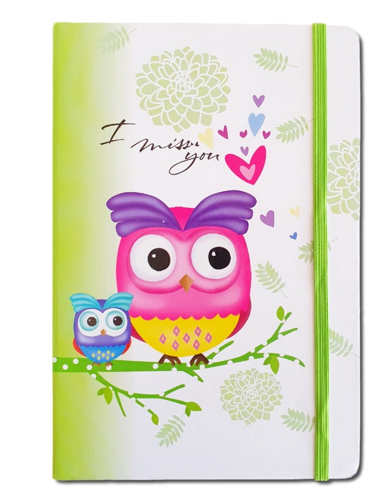 Caiet pentru femei - Bufnita/I miss you ( 14x21x1.5 cm )