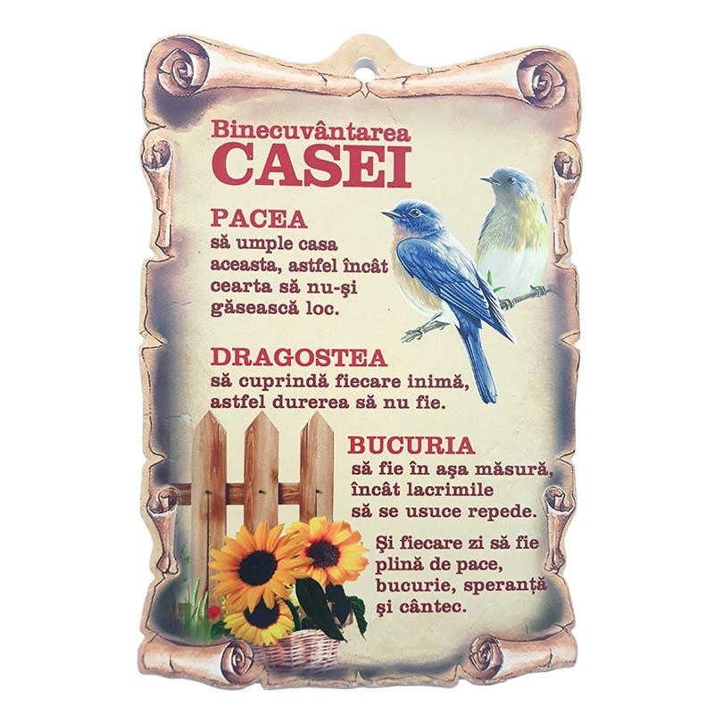 Aplică papirus - Binecuvântarea casei (15x22 cm) - model 2 Aplică papirus - Binecuvântarea casei (15x22 cm) - model 2