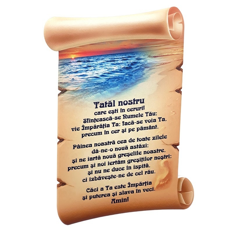 Aplica papirus ceramica - Tatal nostru (14x21 cm) Aplica papirus ceramica - Tatal nostru (14x21 cm)