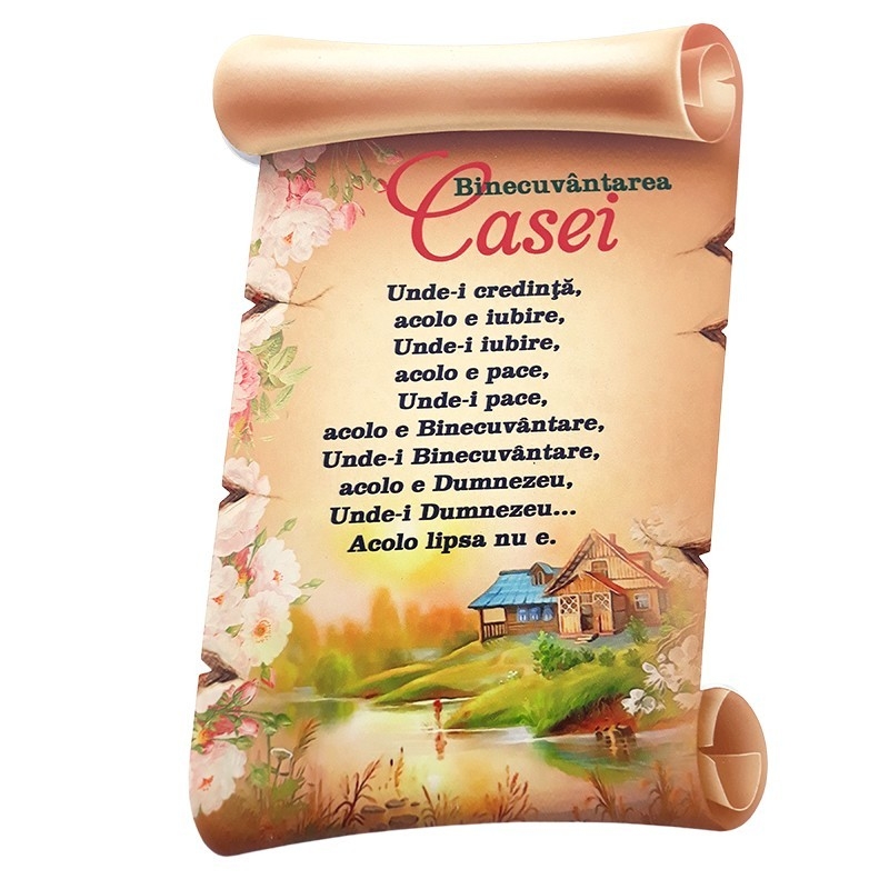 Aplica papirus ceramica - Binecuvantarea casei (14x21 cm) Aplica papirus ceramica - Binecuvantarea casei (14x21 cm)